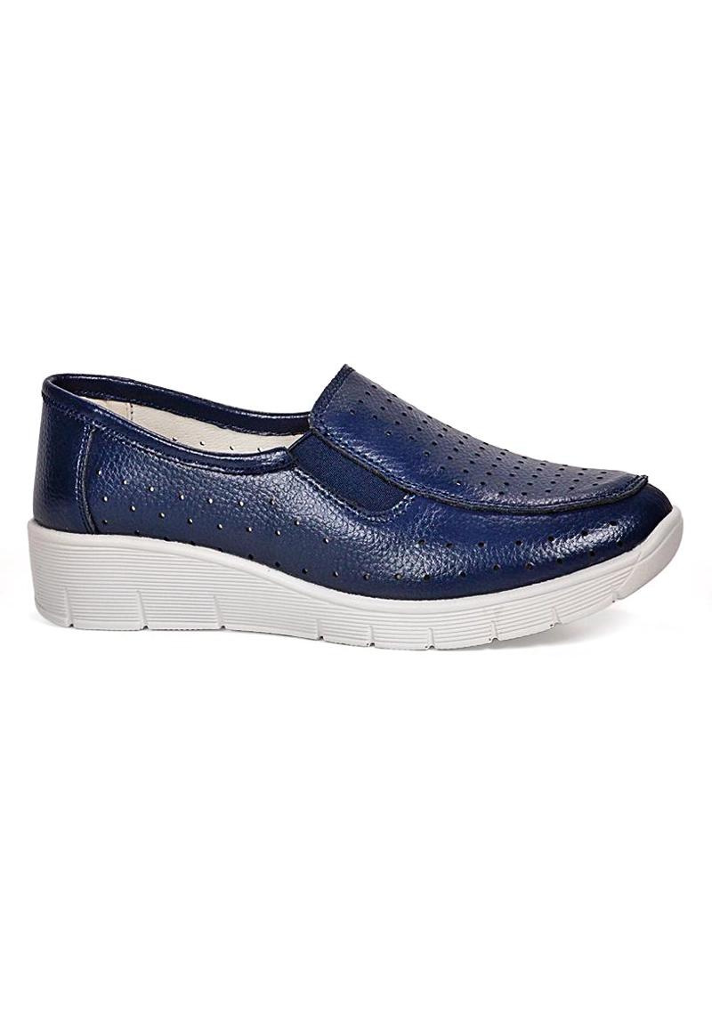 MOCASIN CUERO ARANNA AZUL - 1