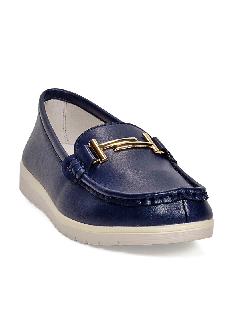 MOCASIN CUERO MAGALY AZUL - 2