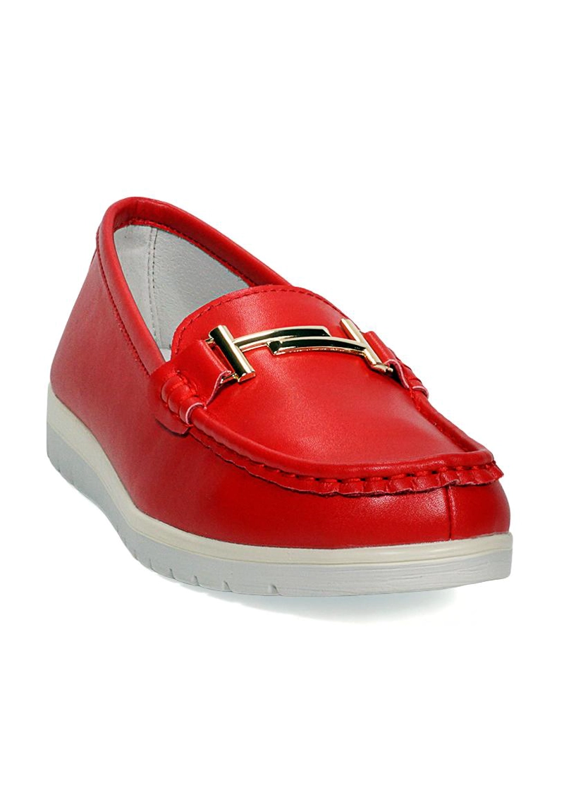 MOCASIN CUERO MAGALY ROJO - 2