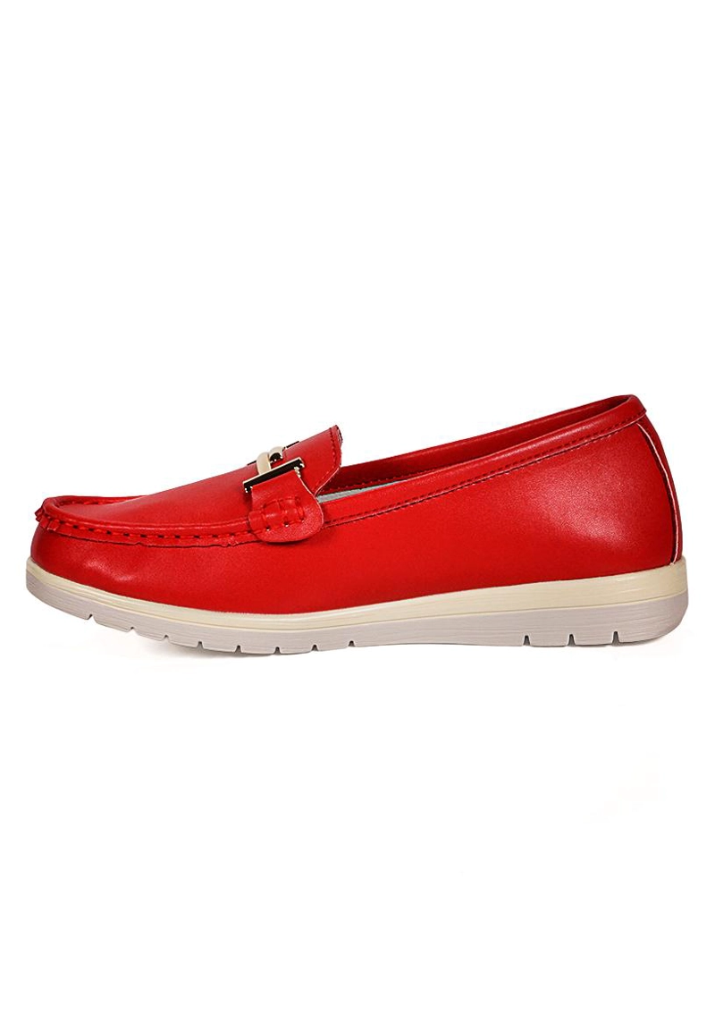 MOCASIN CUERO MAGALY ROJO - 3