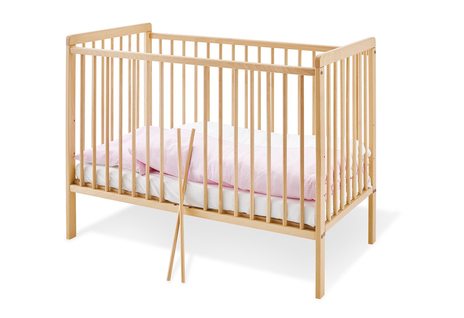 SET PINOLINO HANNA MADERA BEIGE CUNA 60X120 + COLCHÓN - 1
