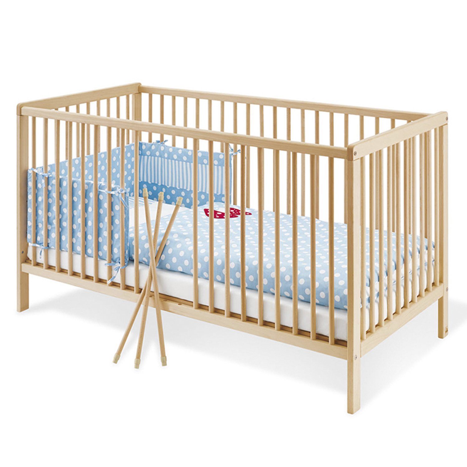 CUNA PINOLINO HANNA MADERA BEIGE 70X140+COLCHÓN - 1