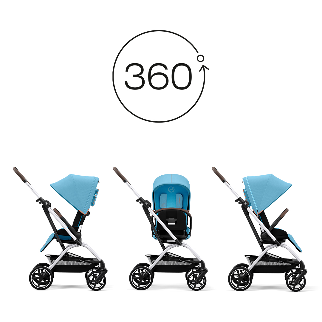 COCHE CYBEX CBX522001117 COMPACTO EEZY S TWIST PLUS SLV BEACH BLUE CELESTE - 2