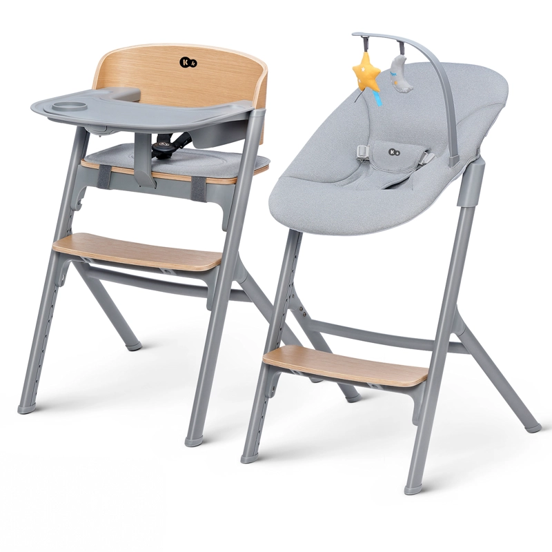 SILLA COMER KINDERKRAFT EVOLUTIVA LIVY WOOD + NIDO CALMEE GRIS - 1
