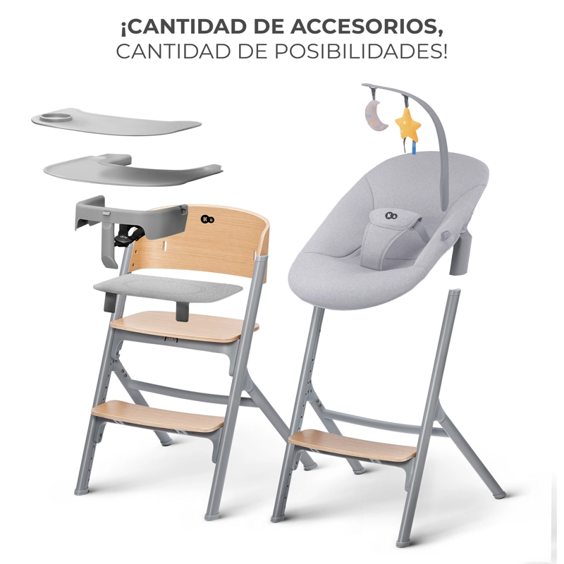 SILLA COMER KINDERKRAFT EVOLUTIVA LIVY WOOD + NIDO CALMEE GRIS - 4