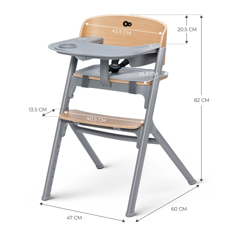 SILLA COMER KINDERKRAFT EVOLUTIVA LIVY WOOD + NIDO CALMEE GRIS - 6