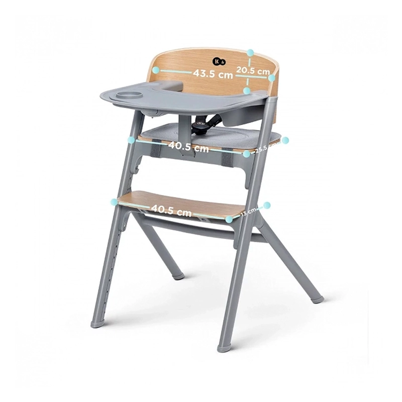 SILLA COMER KINDERKRAFT EVOLUTIVA LIVY WOOD + NIDO CALMEE GRIS - 7