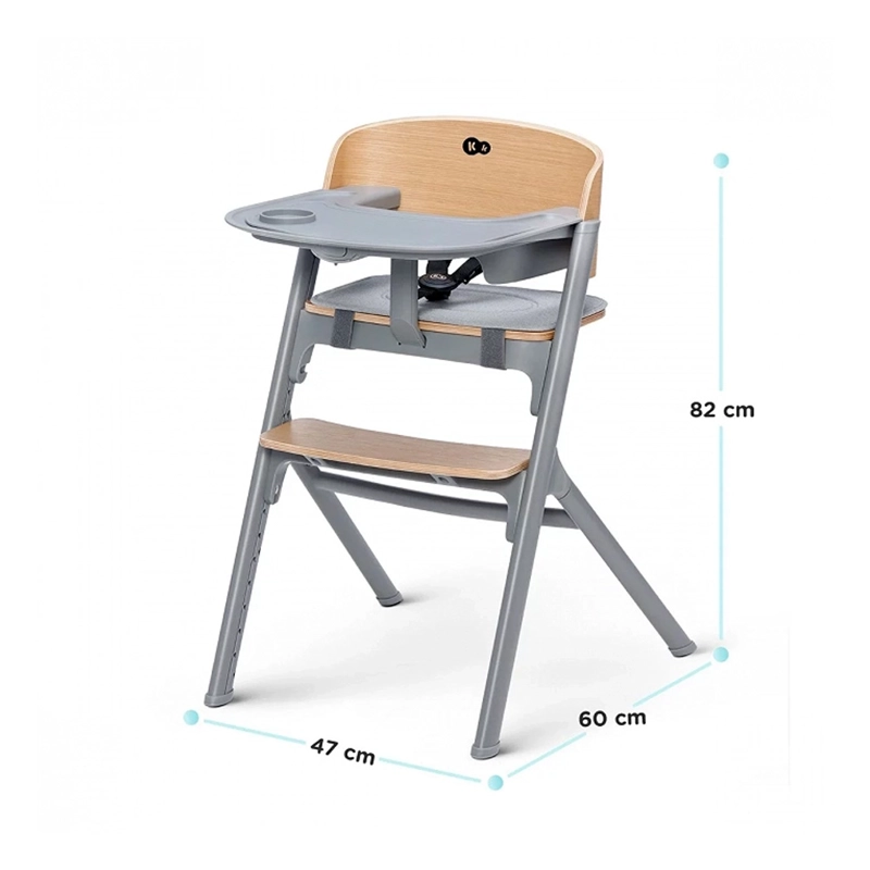 SILLA COMER KINDERKRAFT EVOLUTIVA LIVY WOOD + NIDO CALMEE GRIS - 8