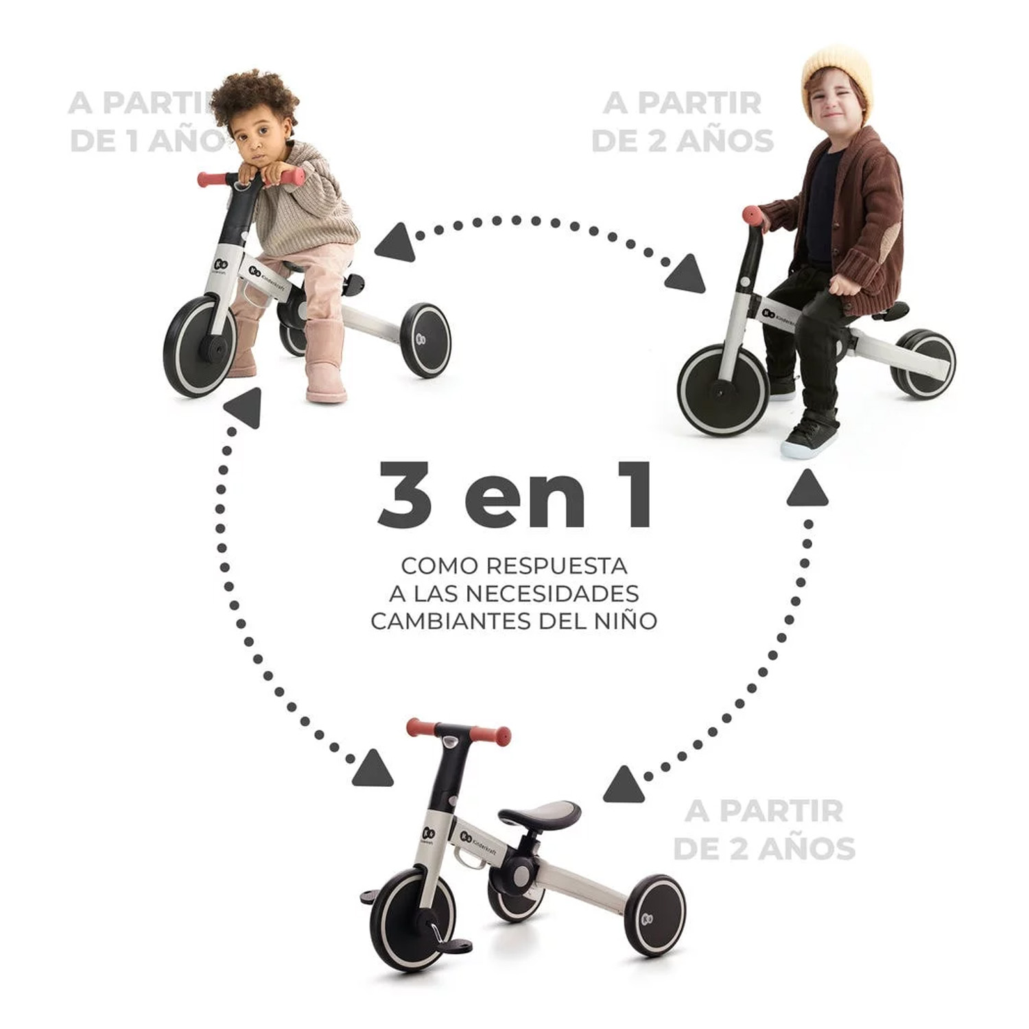 TRICICLO KINDERKRAFT 4TRIKE ARO 10 SILVER GREY - 7