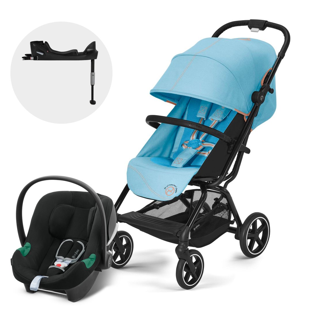 COCHE CYBEX CBX1662077676123 TRAVEL SYSTEM EEZY S PLUS V3 BLK B.BLUE+ATON B2+BASE CELESTE - 1
