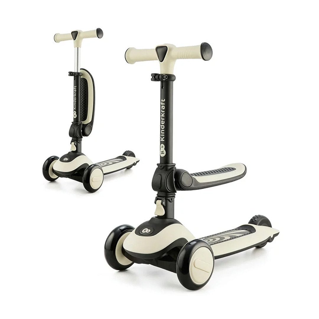 TRICICLO KINDERKRAFT ARO 10 MONOPATIN 2EN1 HALLEY STONE WHITE - 1
