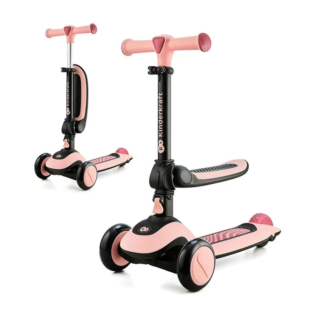 TRICICLO KINDERKRAFT ARO 10 MONOPATIN 2EN1 HALLEY PINK - 1