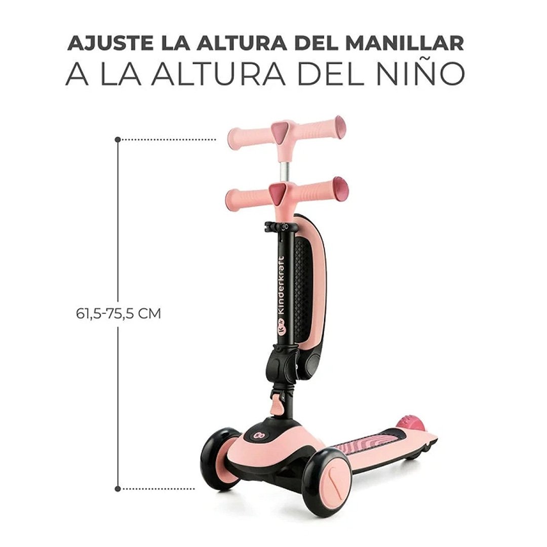 TRICICLO KINDERKRAFT ARO 10 MONOPATIN 2EN1 HALLEY PINK - 7