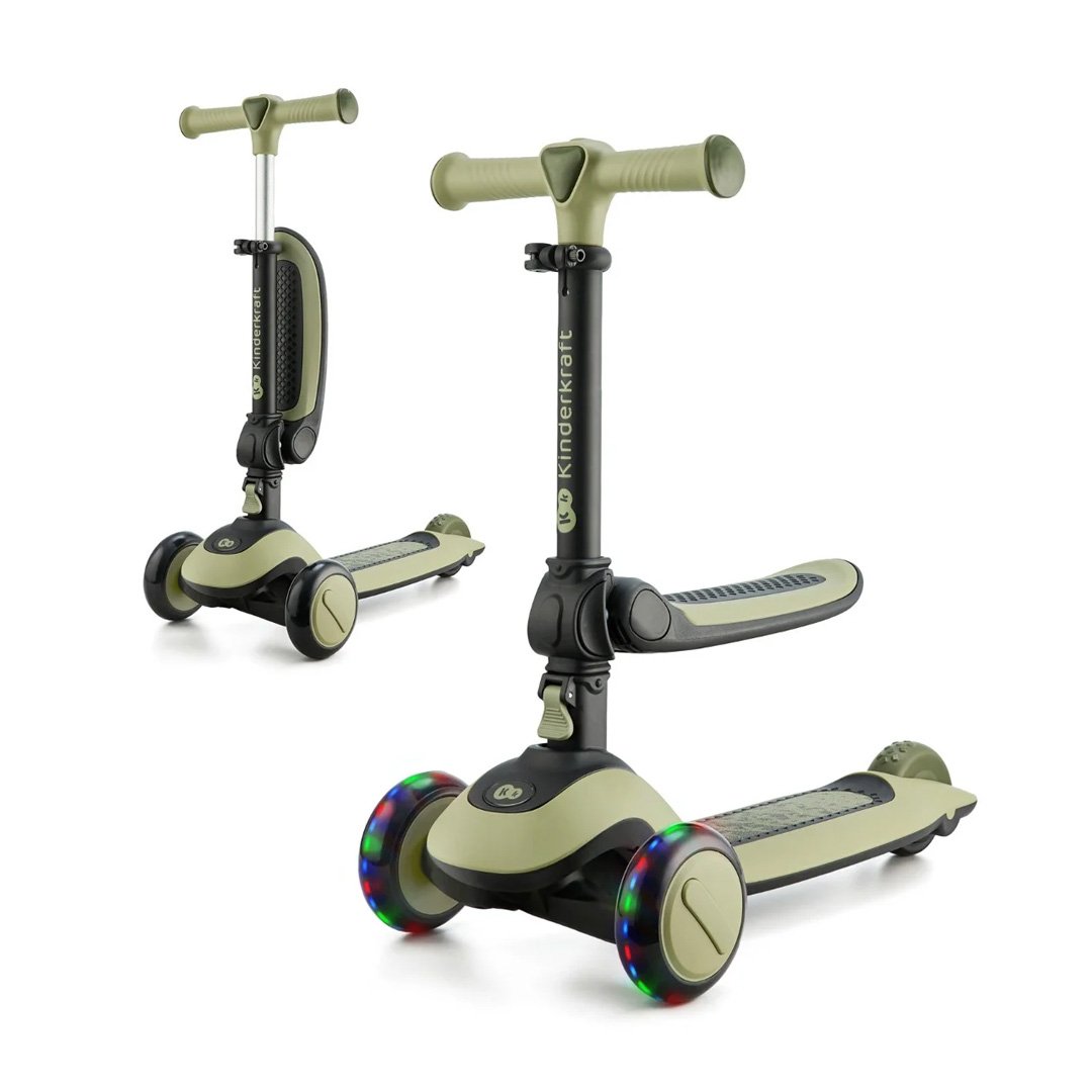 TRICICLO KINDERKRAFT ARO 10 MONOPATIN 2 EN 1 HALLEY LEAF GREEN - 1