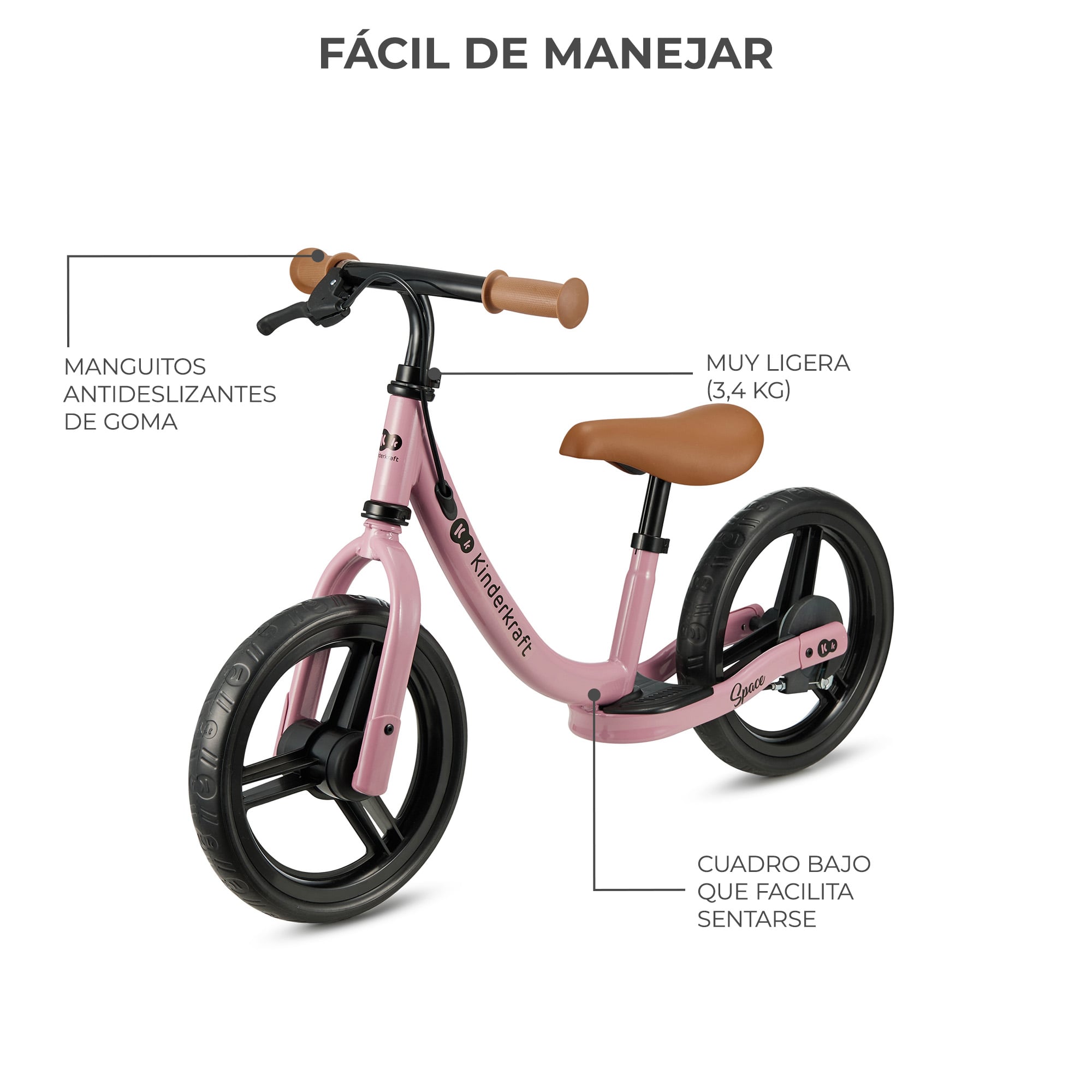 BICICLETA DE BALANCE SPACE DARK PINK - ROSA - 2
