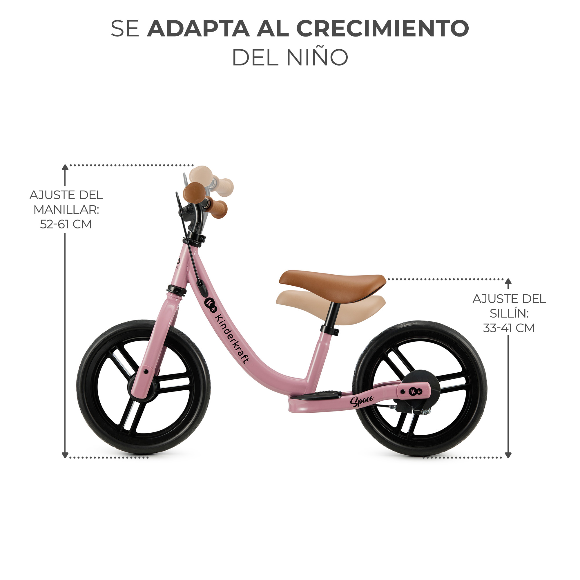 BICICLETA DE BALANCE SPACE DARK PINK - ROSA - 3