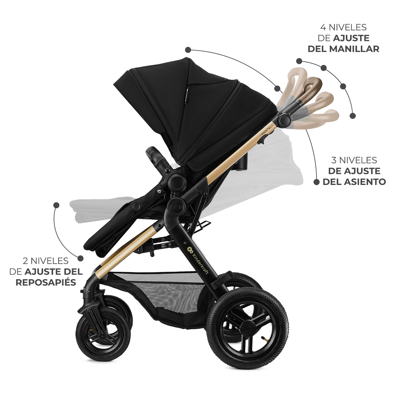 COCHE TRAVEL SYSTEM MOOV 2 XL AIR - NEGRO - 8