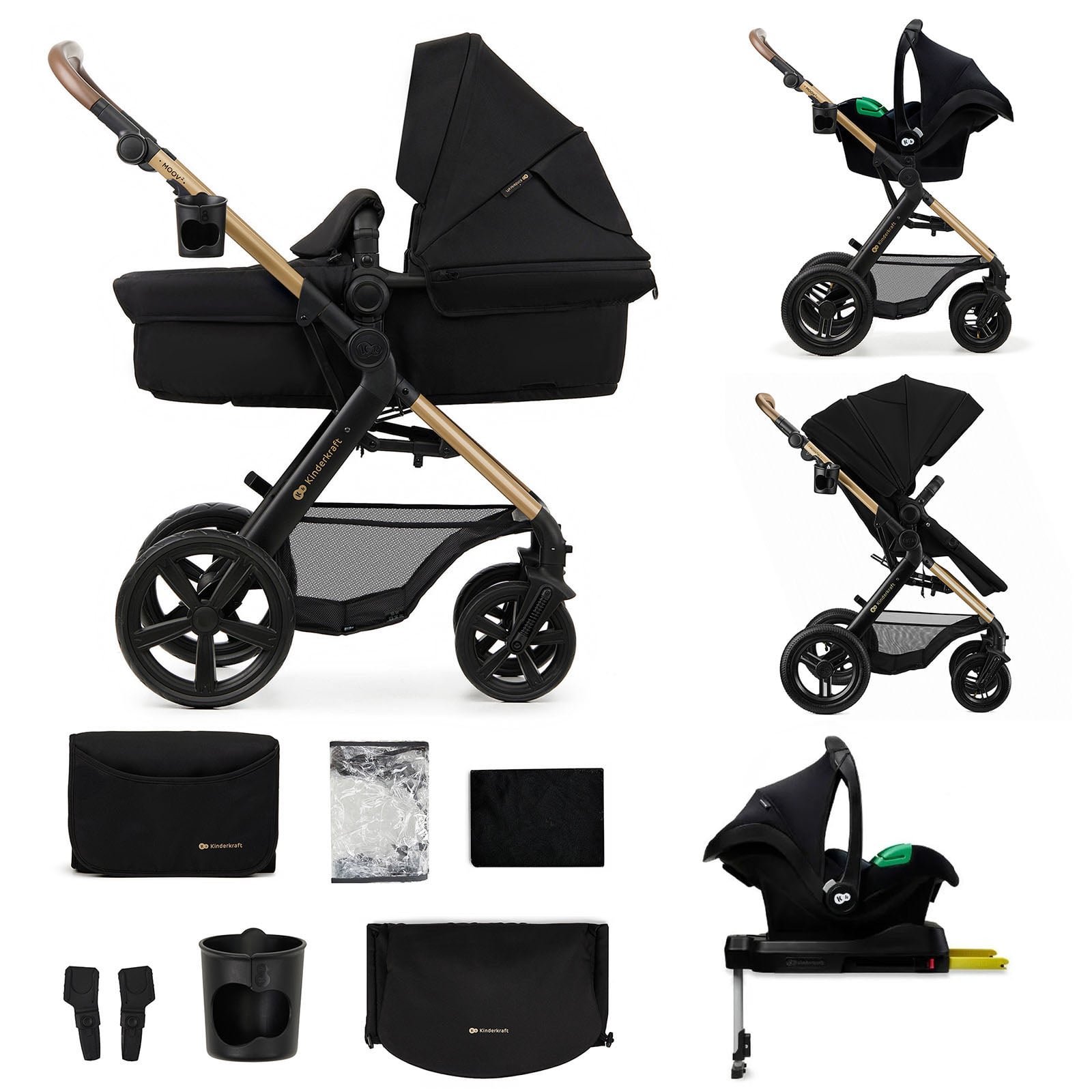 COCHE TRAVEL SYSTEM MOOV2 XL AIR BLACK 3 EN 1 + BASE - 2