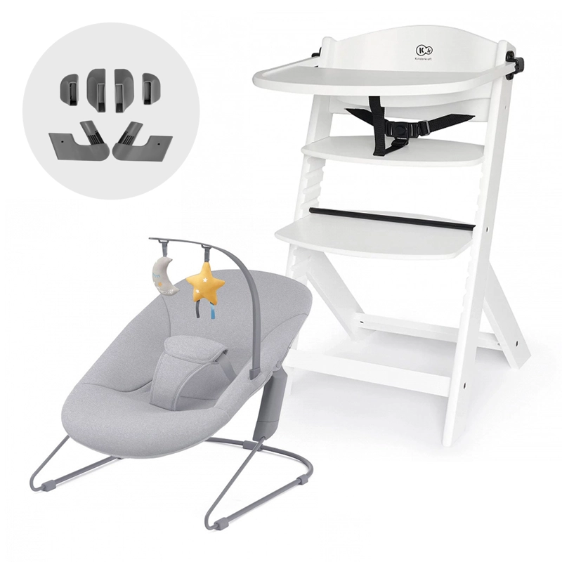 SILLA DE COMER 4 EN 1 ENOCK + CALMEE - EN COLOR BLANCO - 2