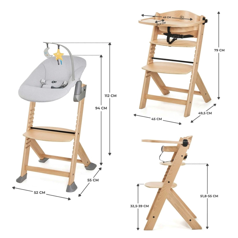 SILLA DE COMER 4 EN 1: ENOCK + CALMEE WOODEN - 4