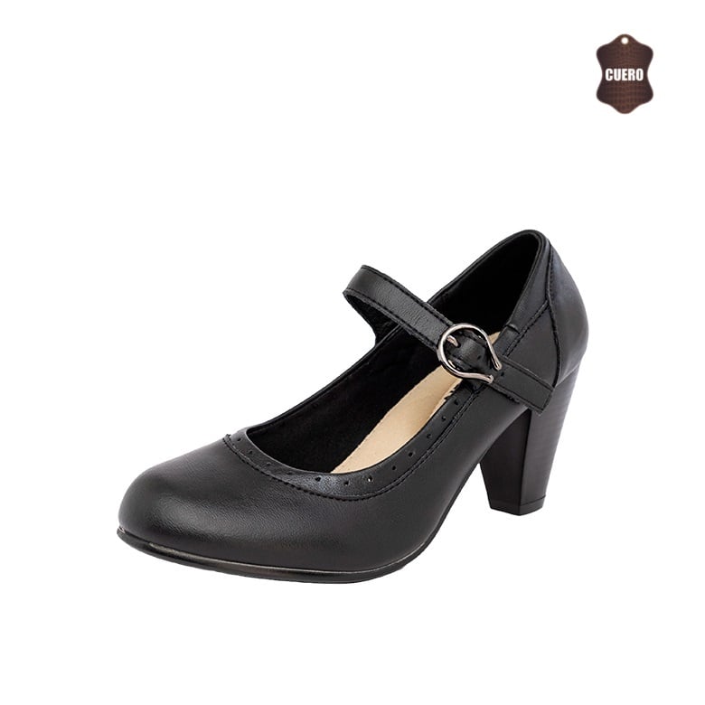 ZAPATO DE CUERO CUECA CHILOTA NEGRO ALQUIMIA - 1
