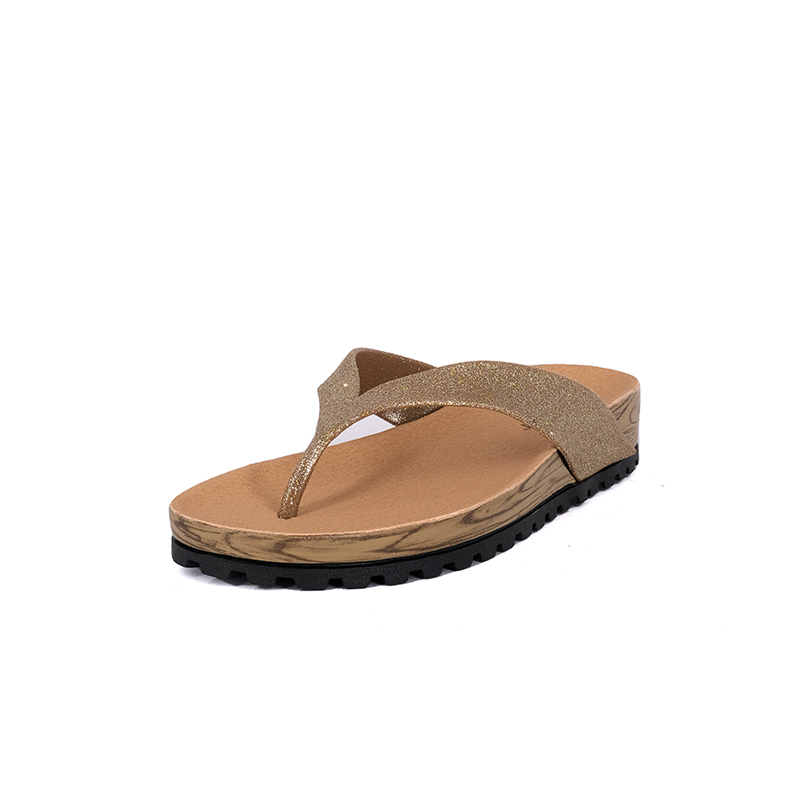 SANDALIAS MUJER ALQUIMIA DORADO PLANA SAO - 1