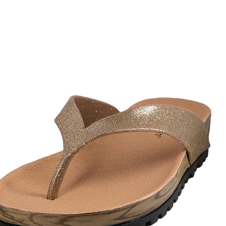 SANDALIAS MUJER ALQUIMIA DORADO PLANA SAO - 4