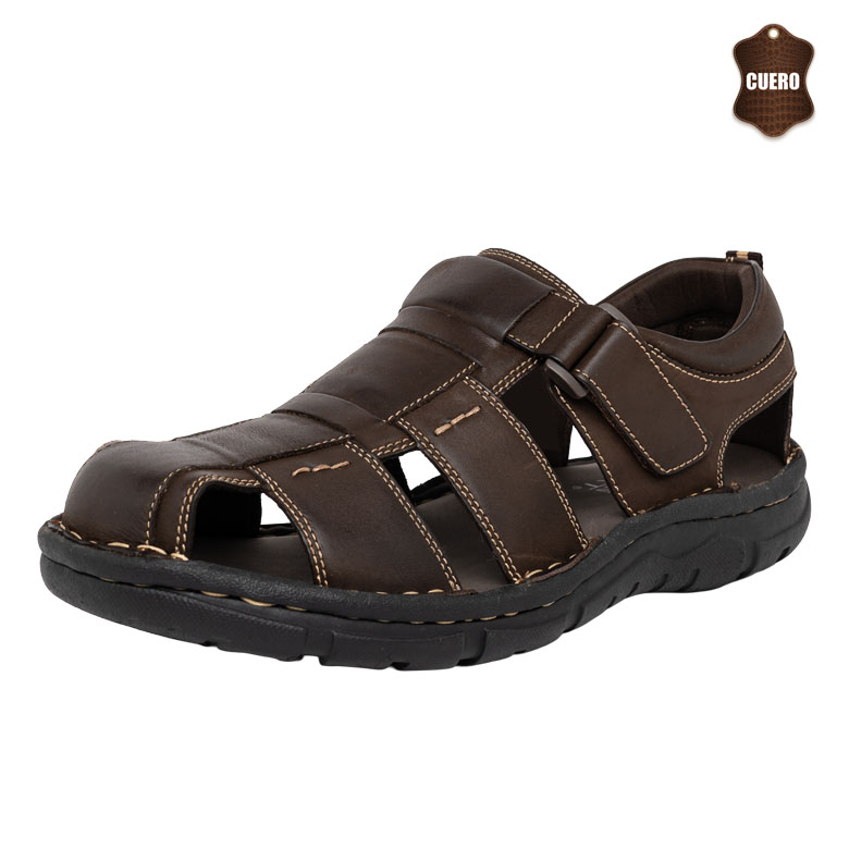 FRANCISCANAS HOMBRE LONDON ADIXT CUERO CAFÉ FAURIO - 1