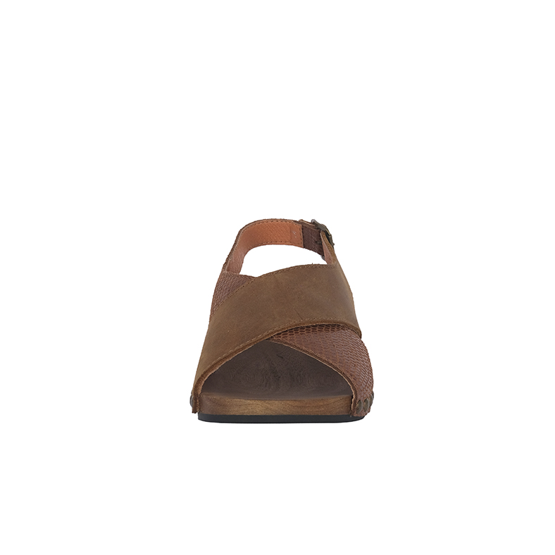 SANDALIAS MUJER ALQUIMIA CUERO CARAMELO MADERA CACHI - 3