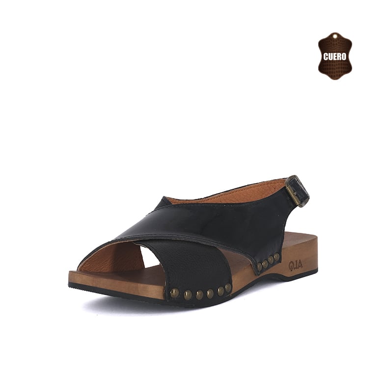 SANDALIA MADERA CACHI NEGRO ALQUIMIA - 1