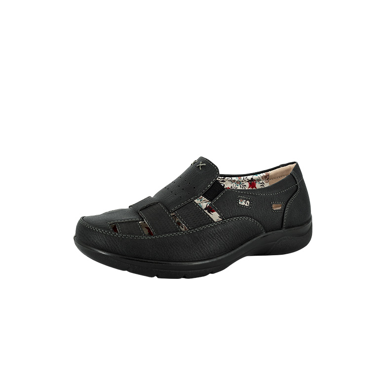 MOCASINES MUJER PASSER NEGRO ABADIA - 1