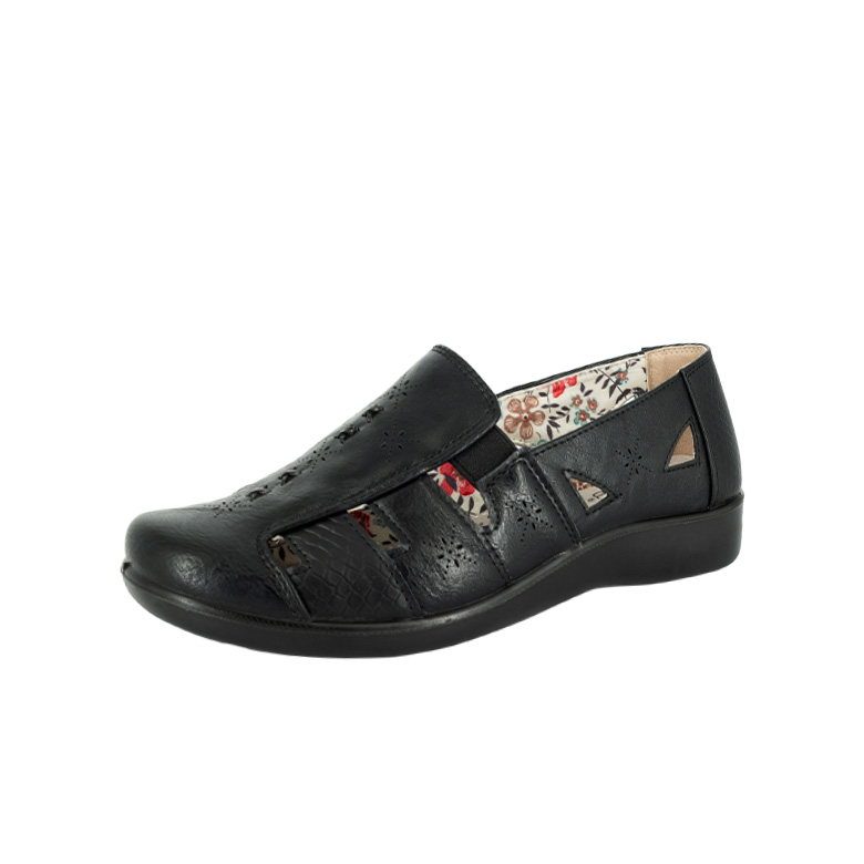MOCASINES MUJER PASSER NEGRO BADET - 1