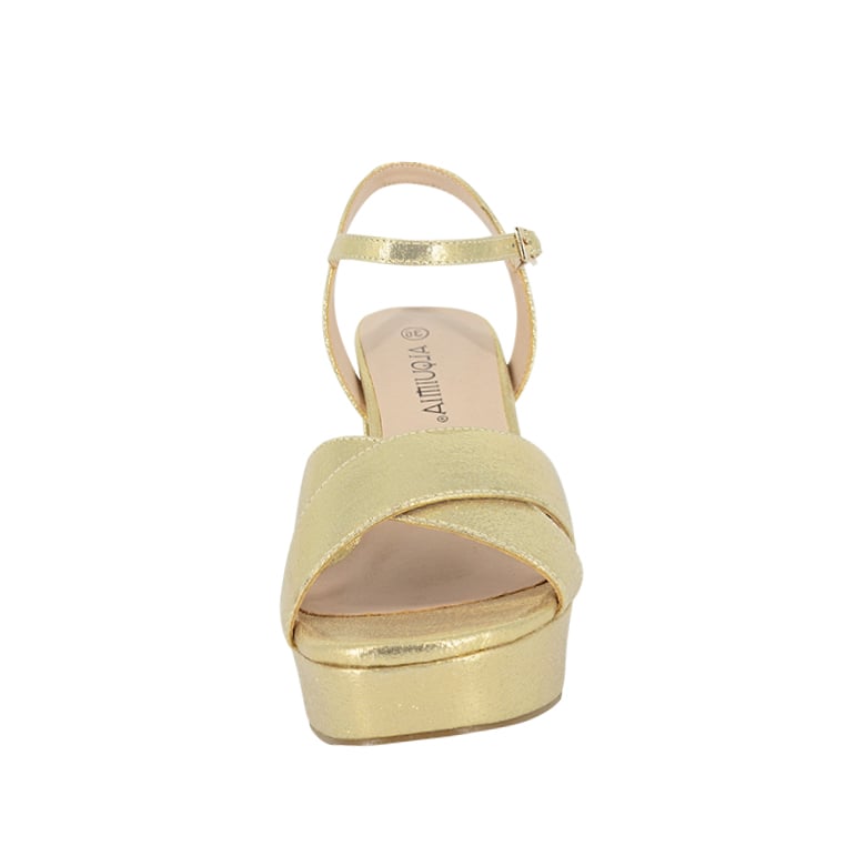 SANDALIAS MUJER ALQUIMIA TEXTIL DORADO DE VESTIR LISTER - 3