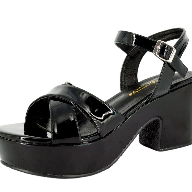 SANDALIAS MUJER ALQUIMIA NEGRO DE VESTIR SAVOIA CHAROL - 4