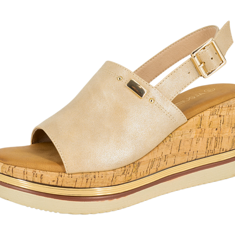 SANDALIAS MUJER ALQUIMIA DORADO LOURDE - 4