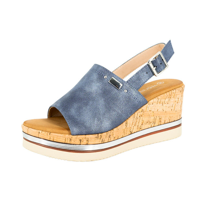 SANDALIAS MUJER ALQUIMIA AZUL LOURDE - 1