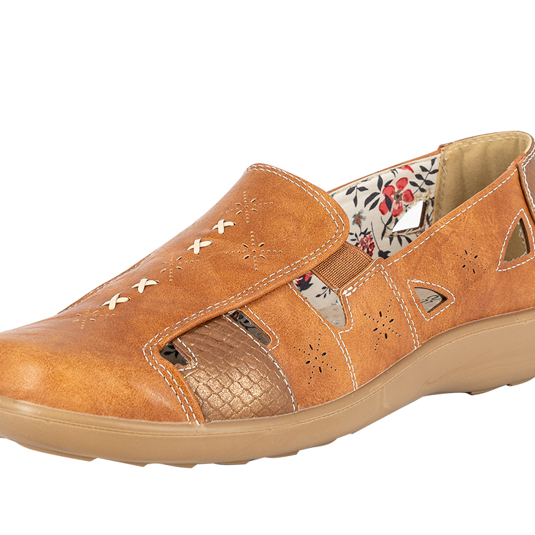 MOCASINES MUJER PASSER CARAMELO BADET - 4