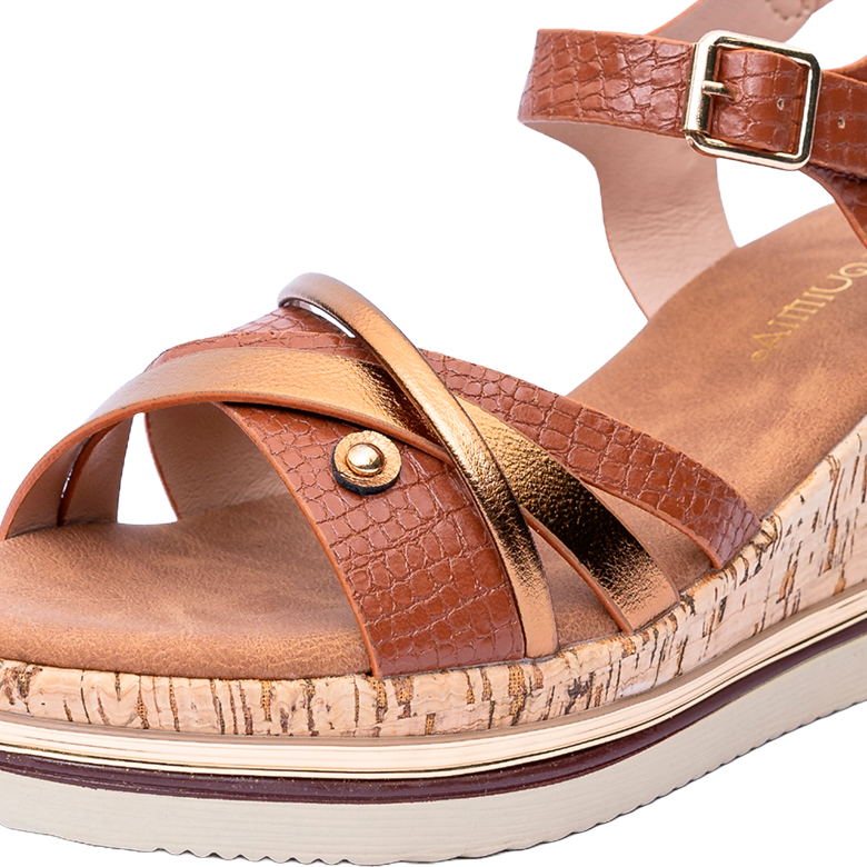 SANDALIAS MUJER ALQUIMIA KEA CARAMELO - 4