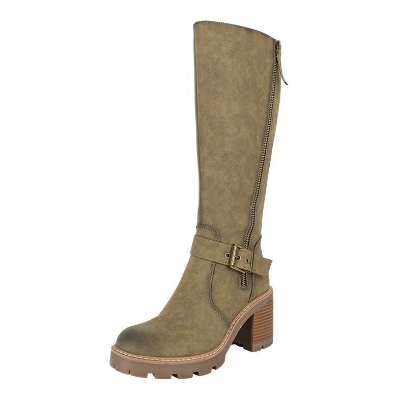 BOTAS MUJER ALQUIMIA LARGA TANA KHAKI - 1
