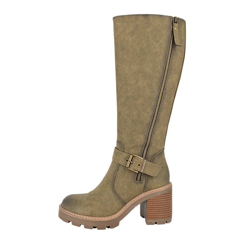BOTAS MUJER ALQUIMIA LARGA TANA KHAKI - 2