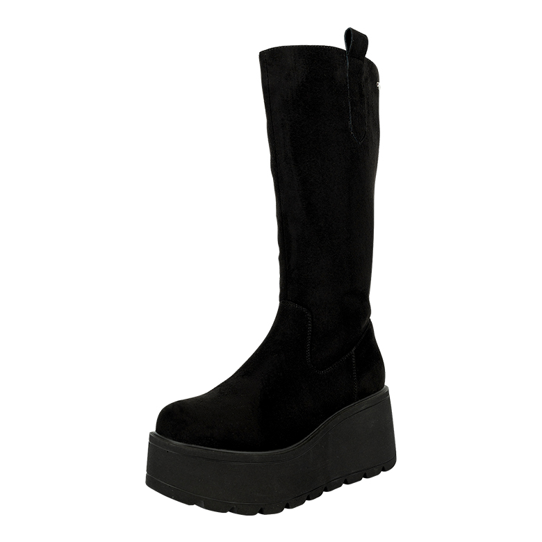 BOTAS MUJER ALQUIMIA NEGRO LARGA CON PLATAFORMA LEK - 1