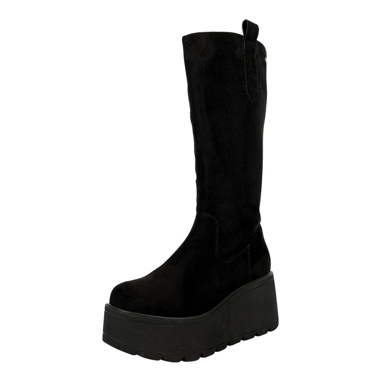 BOTAS MUJER ALQUIMIA NEGRO LARGA CON PLATAFORMA LEK - 1