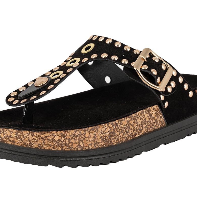 SANDALIA MUJER ALQUIMIA MICROFIBRA NEGRO MAEZ - 4