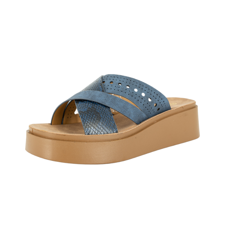 SANDALIA PLATAFORMA MUJER ALQUIMIA AZUL FARGA - 1