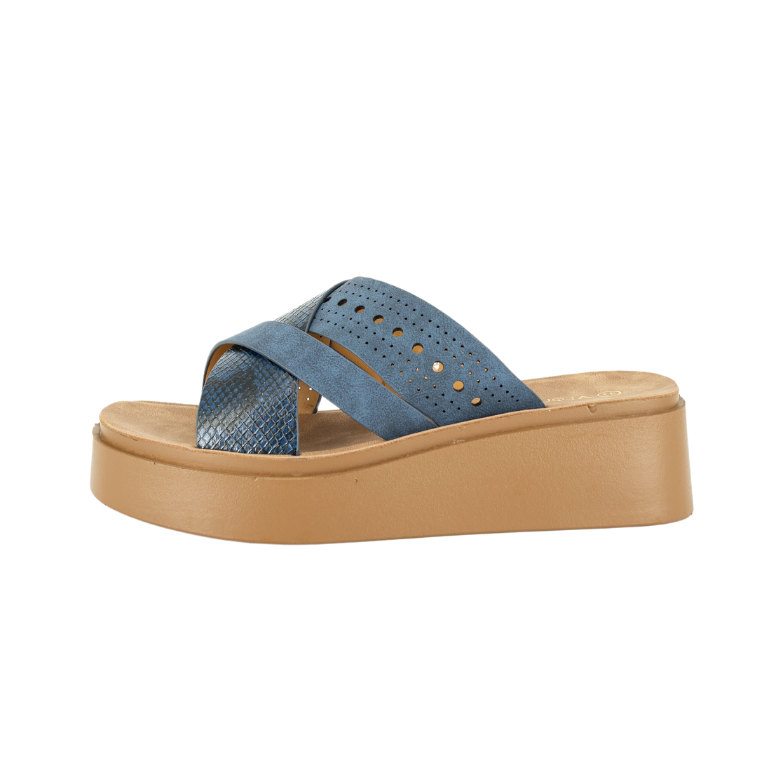 SANDALIA PLATAFORMA MUJER ALQUIMIA AZUL FARGA - 2