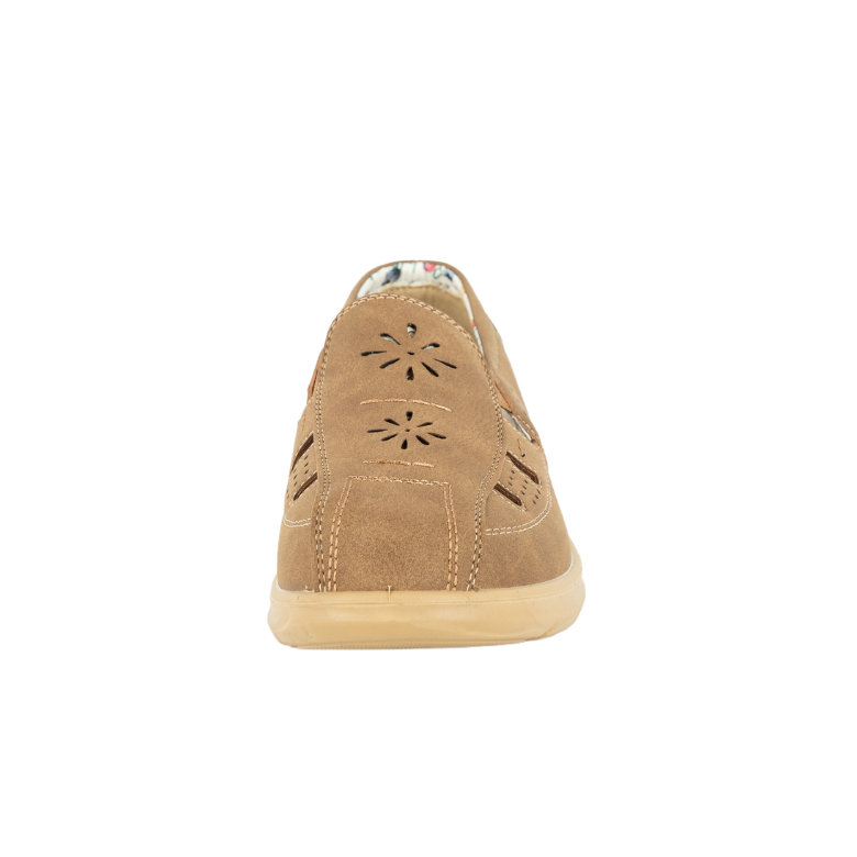 MOCASINES MUJER PASSER TEXTIL LINA CAFÉ - 3