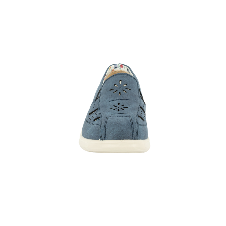 MOCASINES MUJER PASSER TEXTIL AZUL LINA - 3