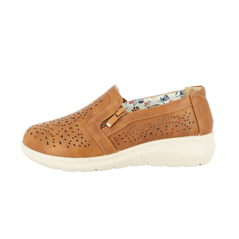 MOCASINES MUJER PASSER TEXTIL CARAMELO NUVIA - 2