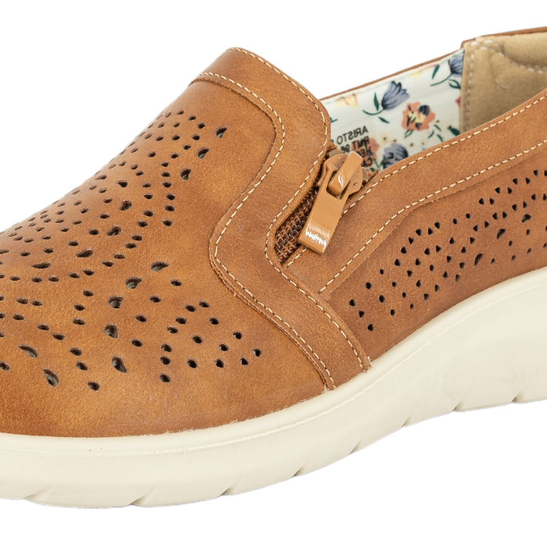 MOCASINES MUJER PASSER TEXTIL CARAMELO NUVIA - 4
