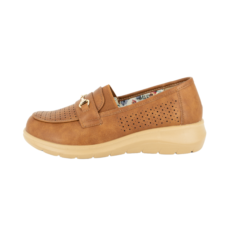MOCASINES MUJER PASSER TEXTIL CARAMELO SISA - 2